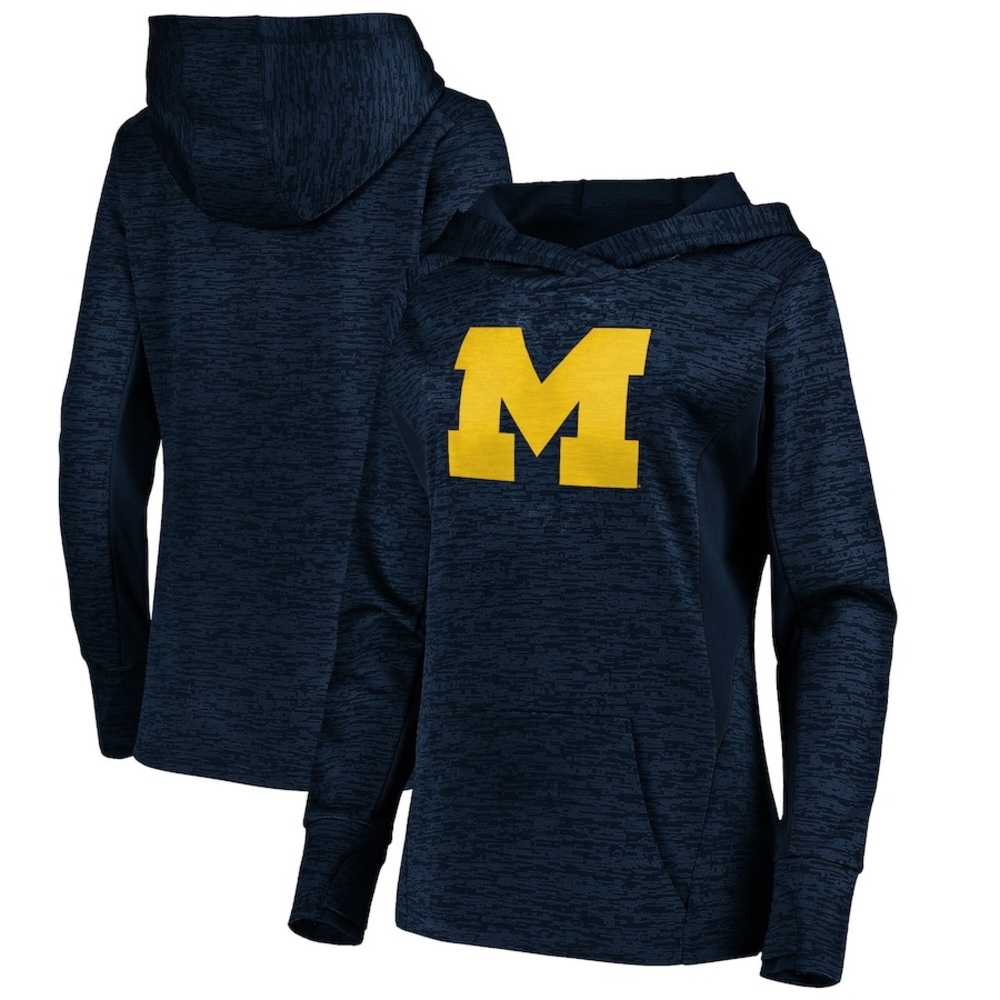Women's Fanatics Branded Heathered Navy Michigan Wolverines Hoodie Size M